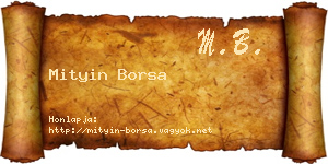 Mityin Borsa névjegykártya